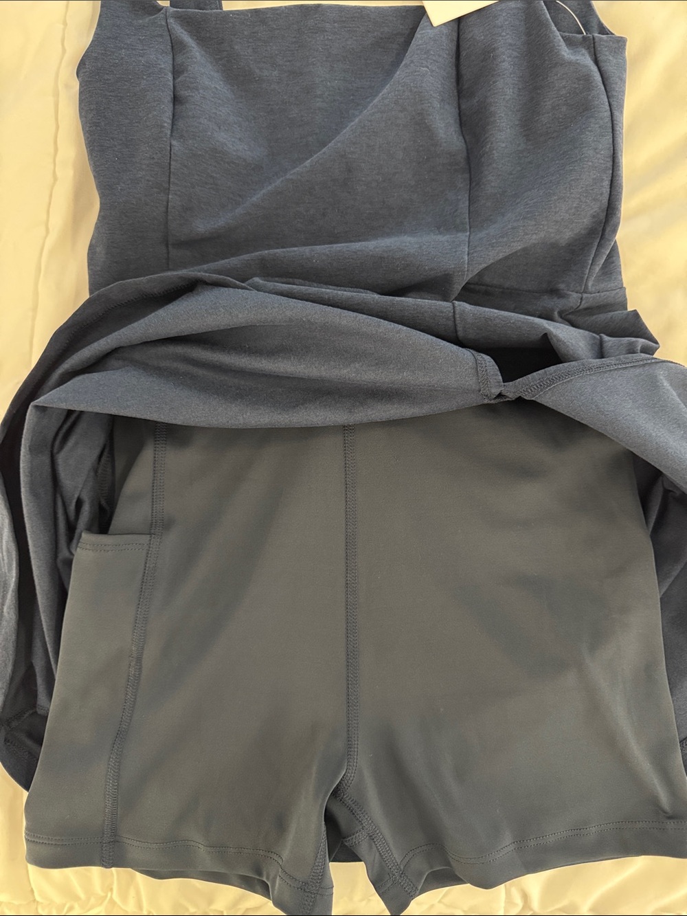 NWT Beyond Yoga Spacedye Court Appeal Mini Dress Small Navy Shorts Skort Romper - Picture 7 of 7